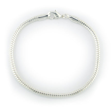 Snake Chain Bracelet - 7.5 inches - Silver Plated