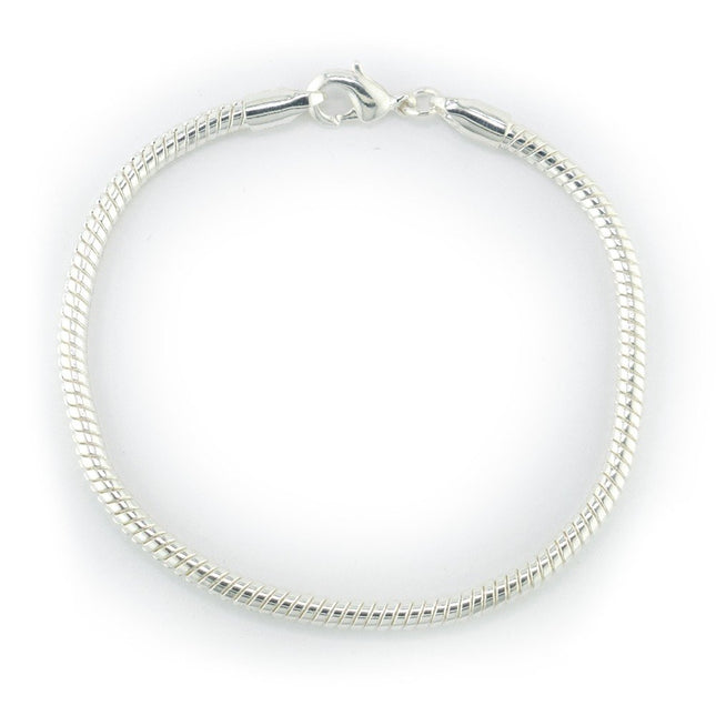 Snake Chain Bracelet - 7.5 inches - Silver Plated