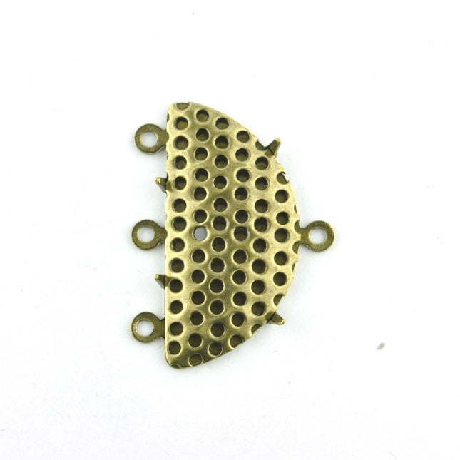 Antique Gold 25mm Semi Circle Sieve Connector*