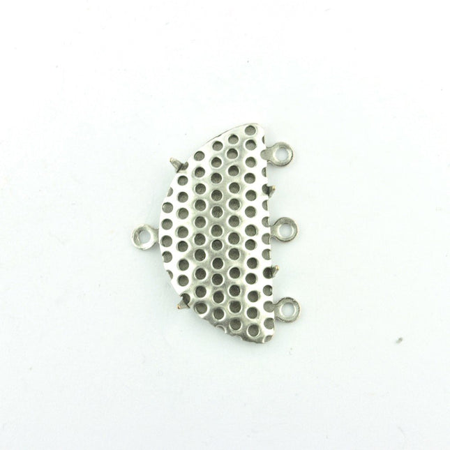 Antique Silver 25mm Semi Circle Sieve Connector*