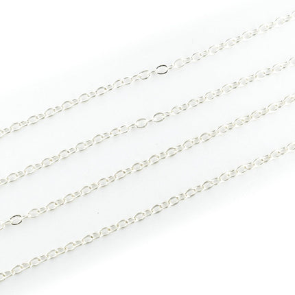 Small Link Cable Chain Silver Plated 3x2mm