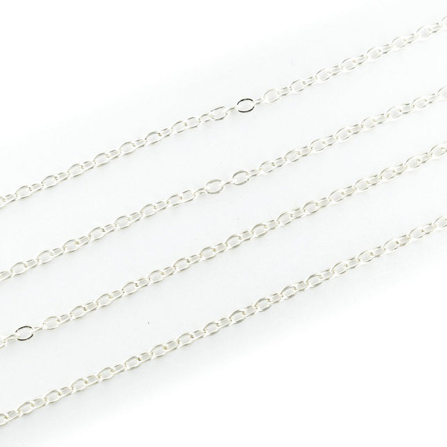Small Link Cable Chain Silver Plated 3x2mm