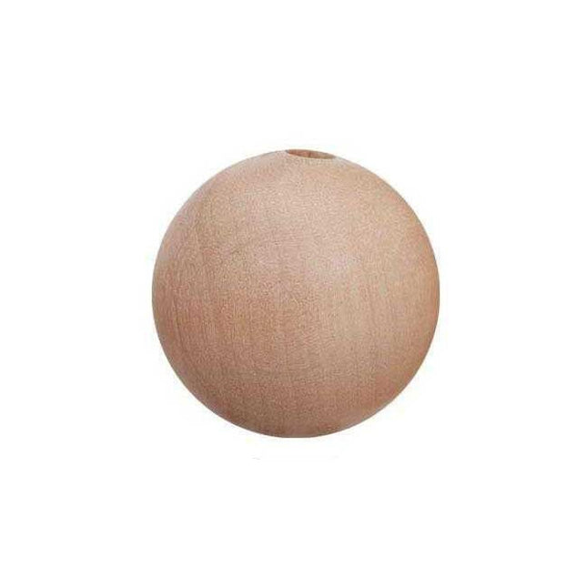 35mm Round Natural Plain Wooden Bead