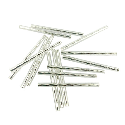 silver lined crystal preciosa 35mm glass twisted bugle beads