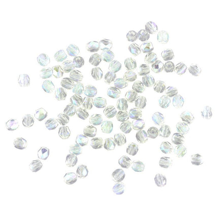 3mm Crysta AB Czech Glass faceted beads