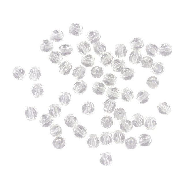 3mm czech glass faceted breads in crystal