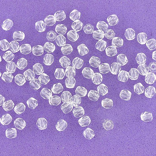 3mm Faceted Czech Glass Beads Crystal