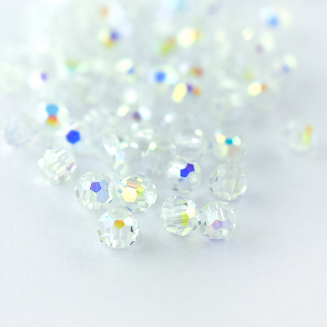 3mm Crystal AB Round Faceted Preciosa Crystal Bead