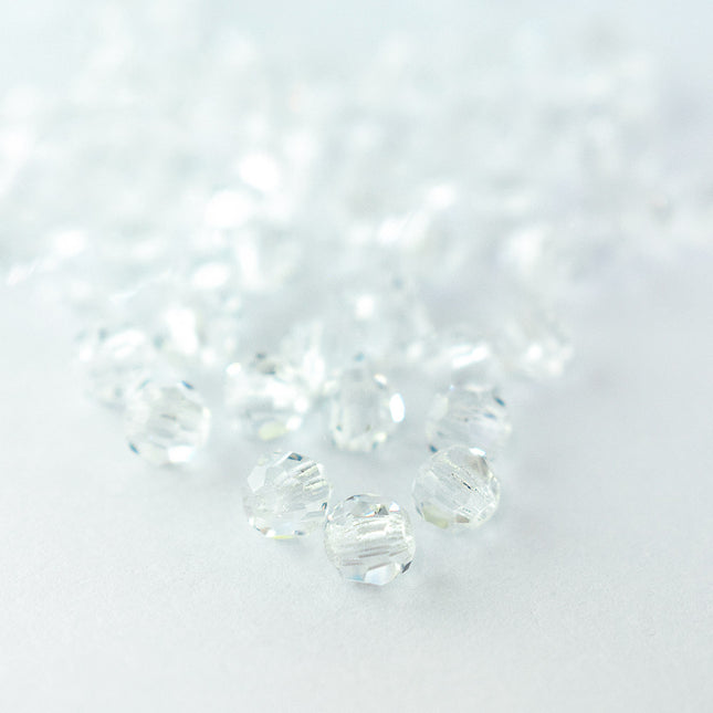 3mm Crystal Round Faceted Preciosa Crystal Bead