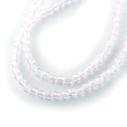 Preciosa Czech Glass 3mm pale pink faceted glass beads