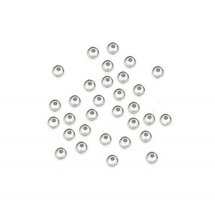 3mm Spacer Bead Silver Plated