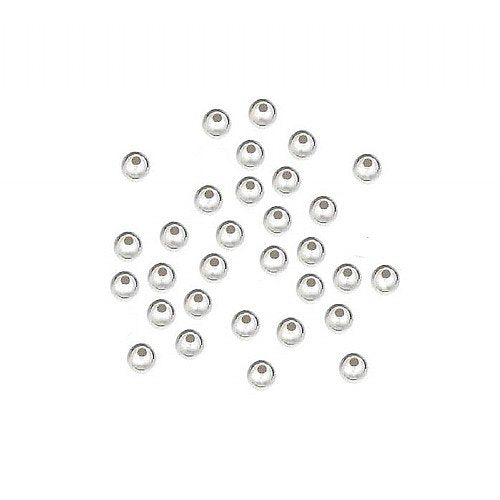 3mm Spacer Bead Silver Plated