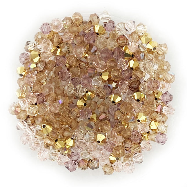 4mm Vintage Rose Mix Preciosa Crystal Bicone Beads