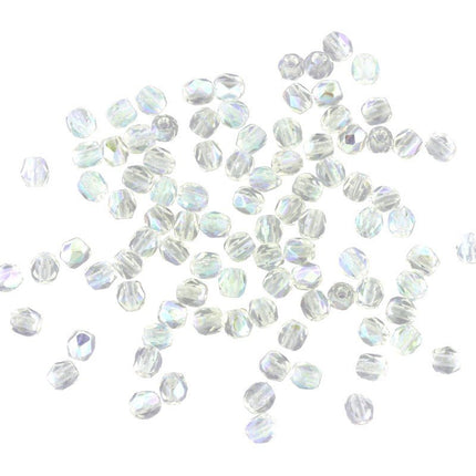 4mm faceted czech glass beads crystal ab
