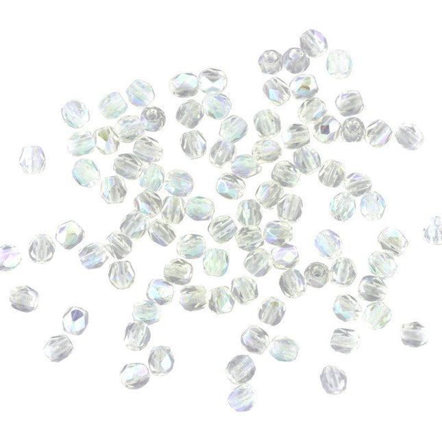 4mm faceted czech glass beads crystal ab