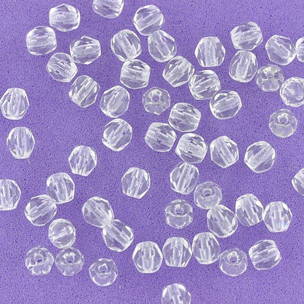 4mm Crystal Faceted Czech Glass