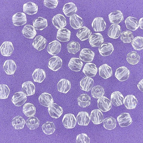4mm Crystal Faceted Czech Glass