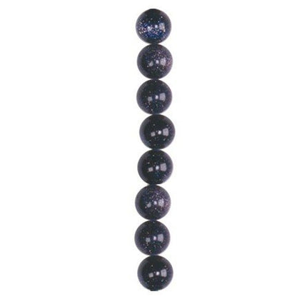 4mm round smooth blue goldstone beads