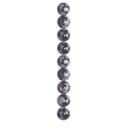 4mm Snowflake Obsidian Round Semi-Precious Beads