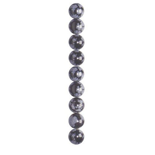 4mm Snowflake Obsidian Round Semi-Precious Beads