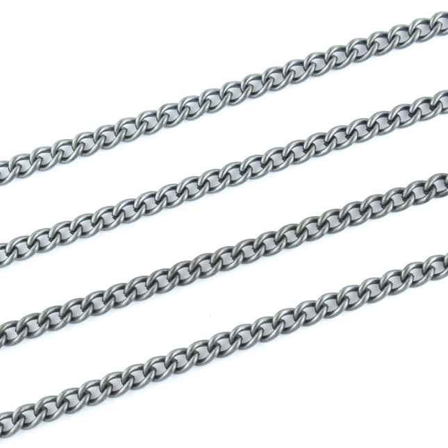 Medium Curb Chain Black Plated 6.5x4.5mm