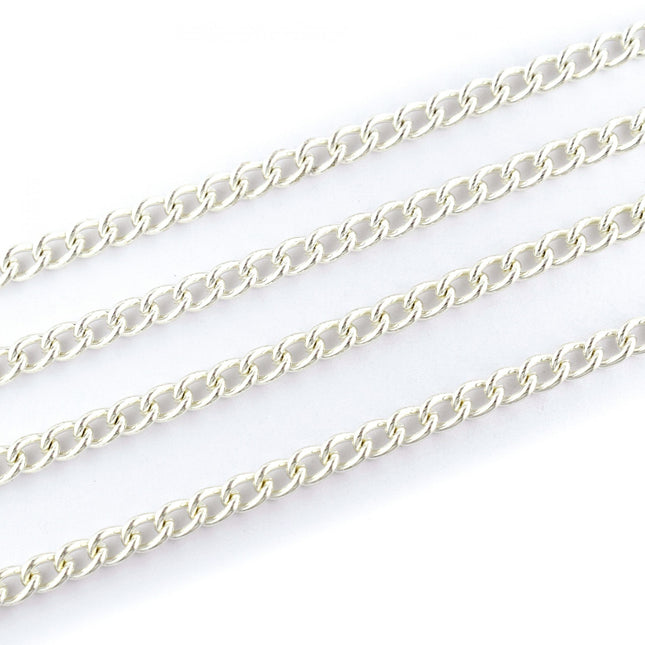 Medium Curb Chain Silver Plated 6.5x4.5mm