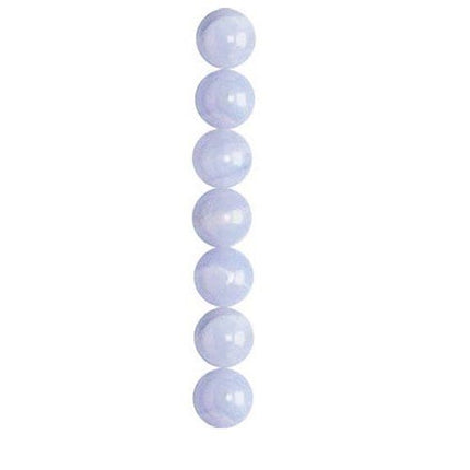 6mm Round Blue Lace Agate Semi-Precious Beads