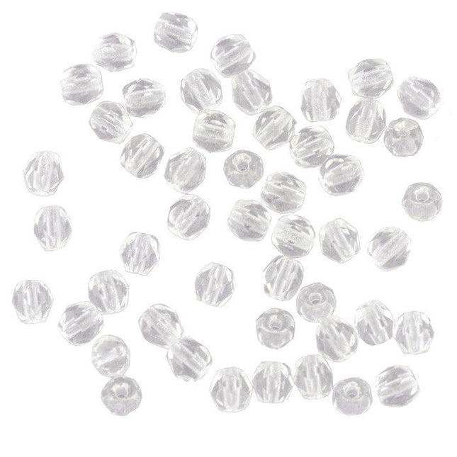 6mm crystal faceted czech glass beads