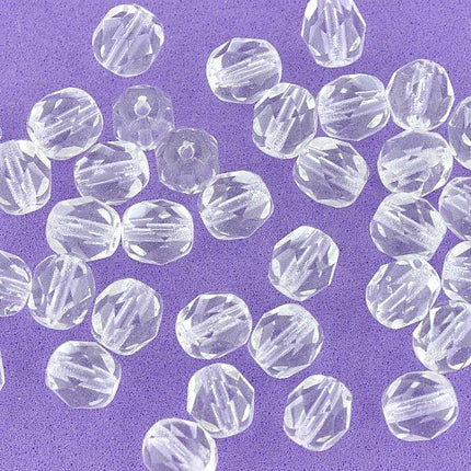 6mm Crystal Faceted Czech Glass Beads
