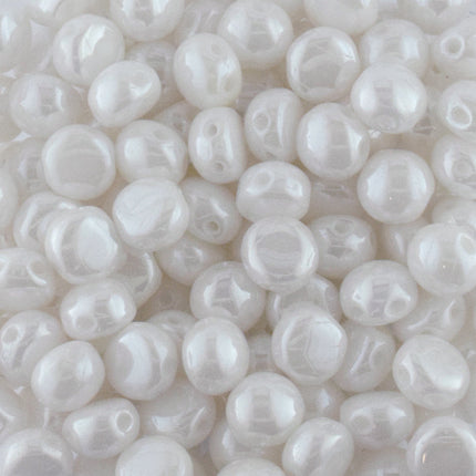 czech glass 6mm 2 hole candy bead