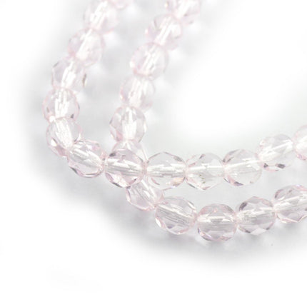 preciosa czech glass 6mm faceted beads pale pink