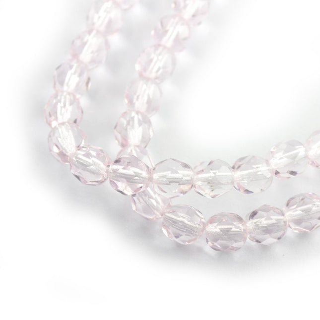 preciosa czech glass 6mm faceted beads pale pink
