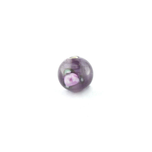 6mm czech lampwork round glass bead
