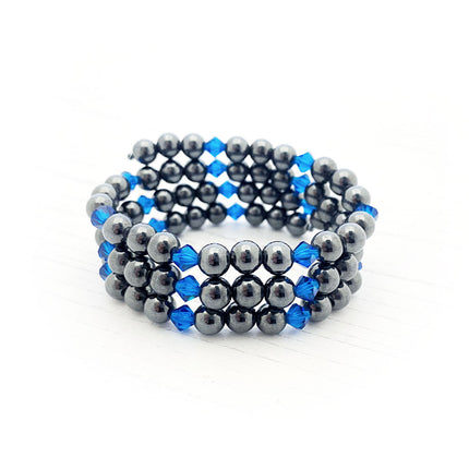 6mm Round Magnetic Hematine Semi-Precious Beads bracelet