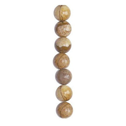 6mm round picture jasper semi-precious beads