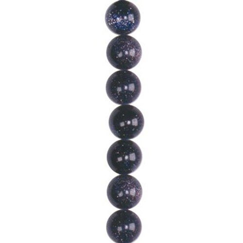 6mm round smooth blue goldstone beads