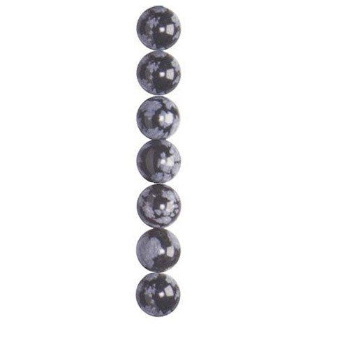 6mm Round Snowflake Obsidian Semi-Precious Beads