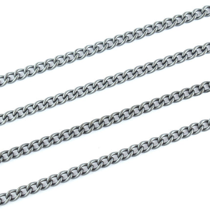Small Curb Chain Black Plated 4x3mm