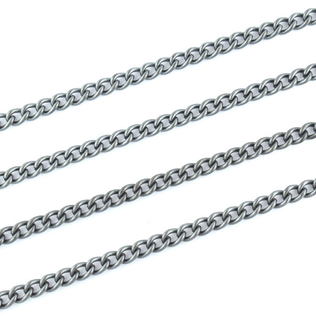Small Curb Chain Black Plated 4x3mm