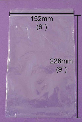 Resealable Grip Seal Bags 6 x 9 inches