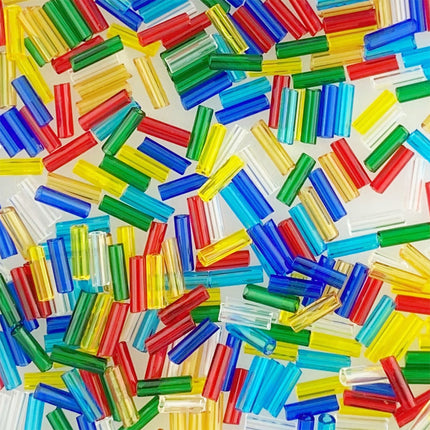 7mm Transparent Mix Bugle Beads