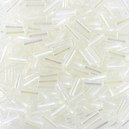 Preciosa 7mm Crystal AB Bugle Beads