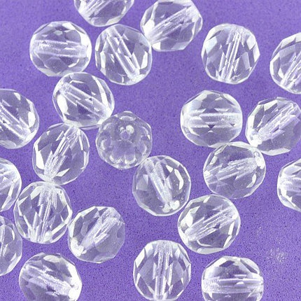 8mm Crystal Faceted Czech Glass Beads