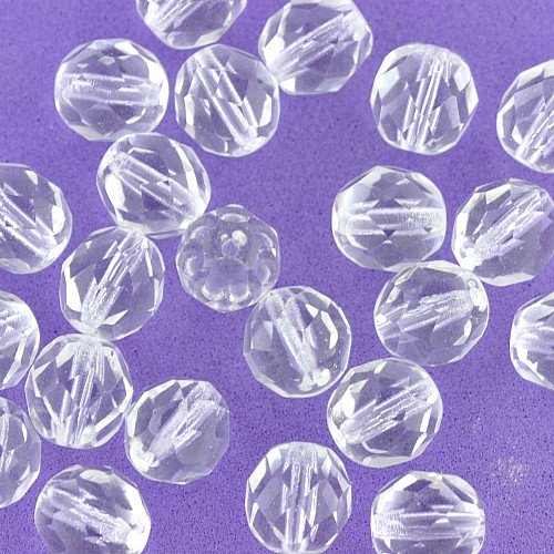 8mm Crystal Faceted Czech Glass Beads