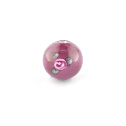 8mm ruby red czech lampwork round flower glass bead