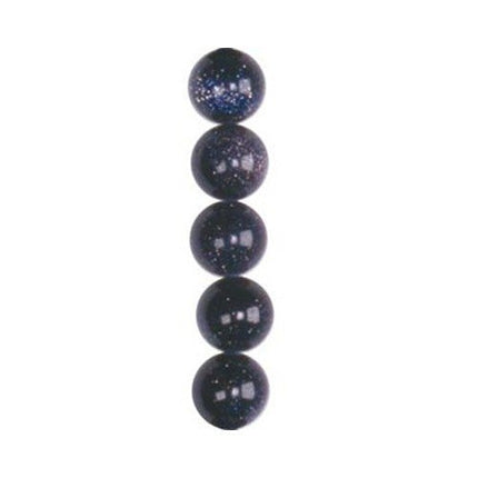 8mm round smooth blue goldstone beads