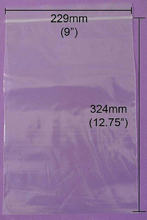 Resealable Grip Seal Bags A4 9 x 12.75 inches