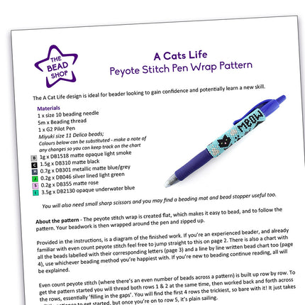 A Cats Life Peyote Pen Wrap Pattern
