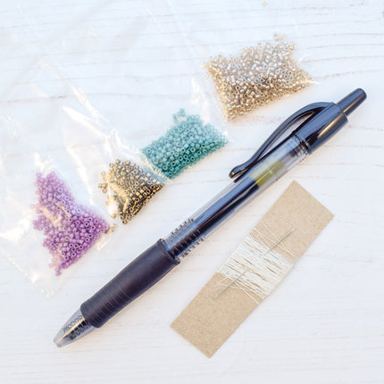 Art Nouveau Thistles Peyote Pen Wrap Kit