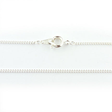 18 inch Fine Curb Chain Silver Plated